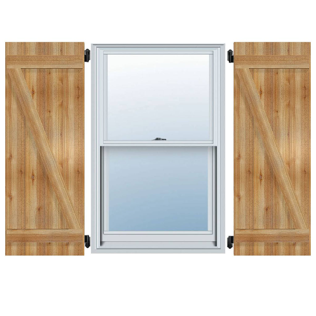 Rough Sawn Western Red Cedar Board-n-Batten Shutters G517