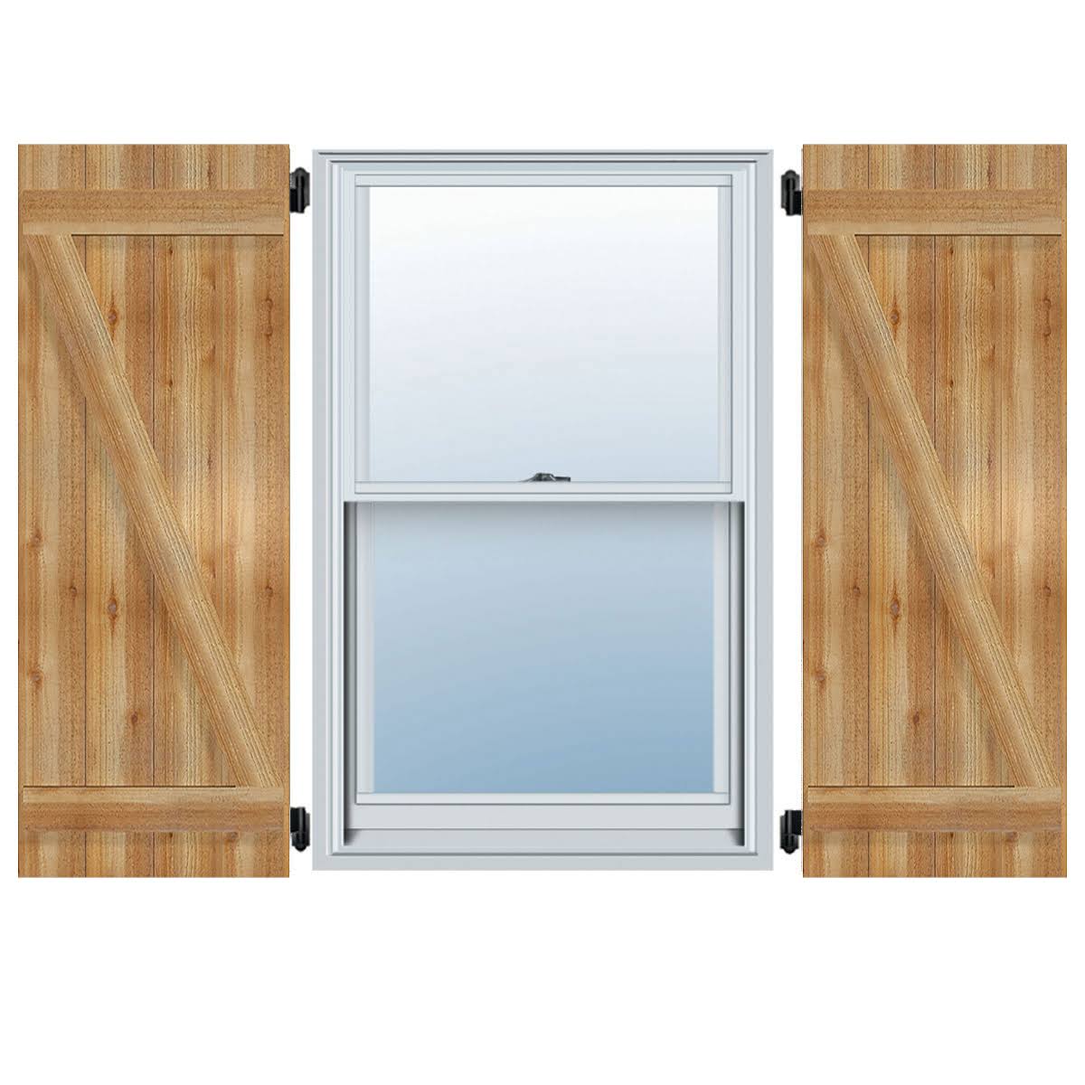 Rough Sawn Western Red Cedar Board-n-Batten Shutters G517