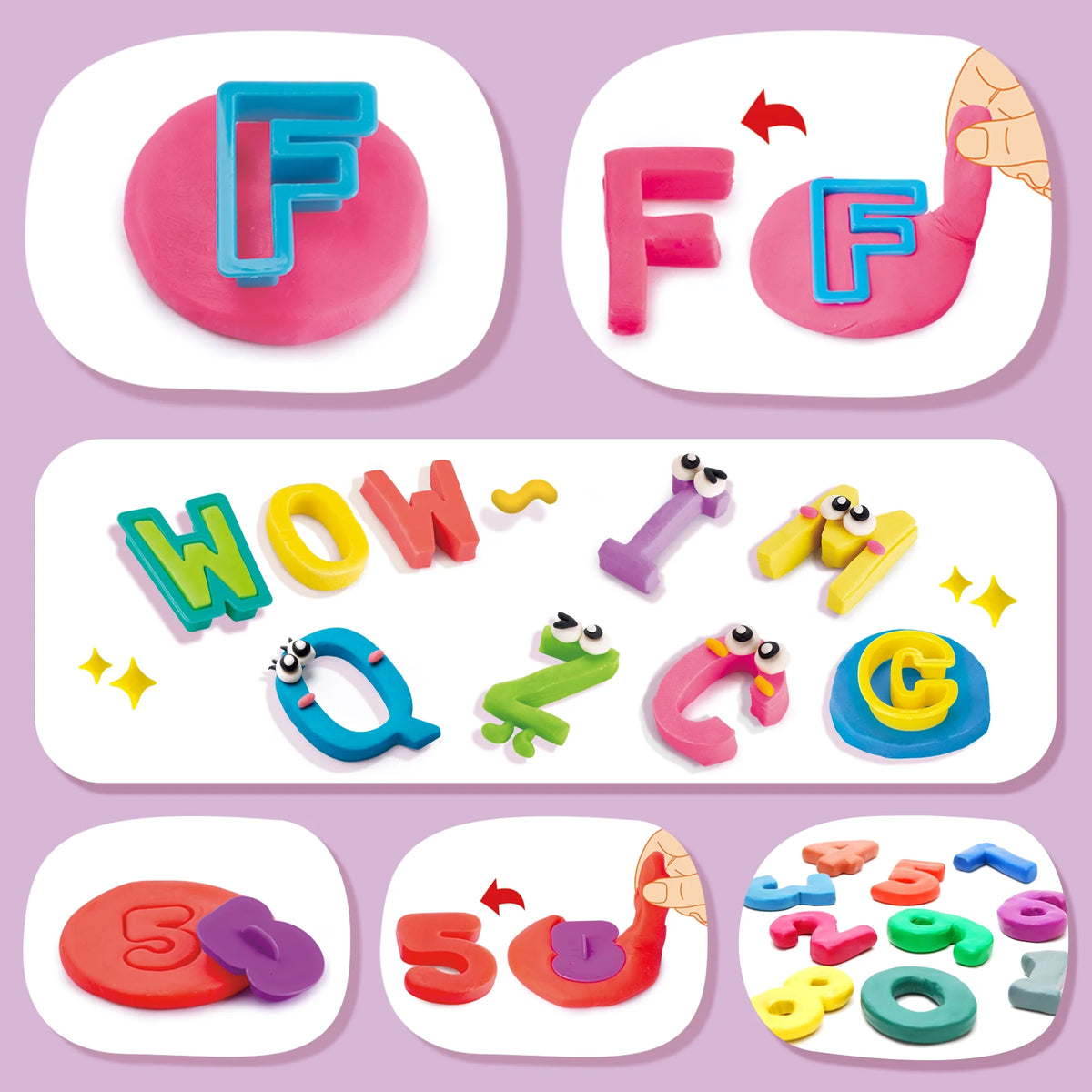 49-Piece Toddler Color Dough Tool Kit with Letters and Numbers P9592