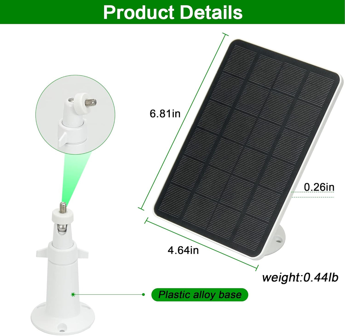 2 Pack 3.3W 5V Solar Panel with 9.8ft Weatherproof Charging Cable and Adjustable Mount A997
