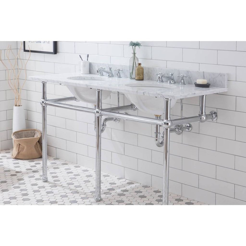 60x22 Double Wash Stand in Chrome Y4182