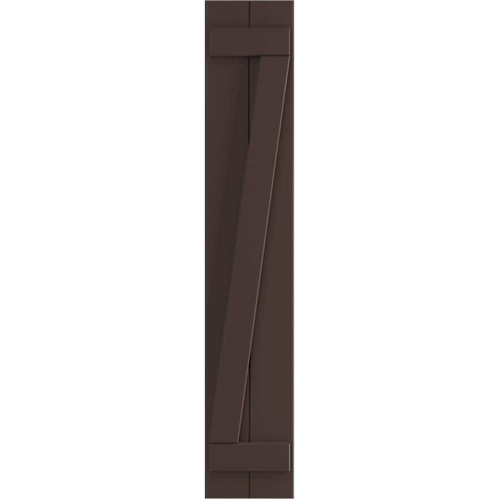 Raisin Brown PVC Board and Batten Shutters, Per Pair I56666
