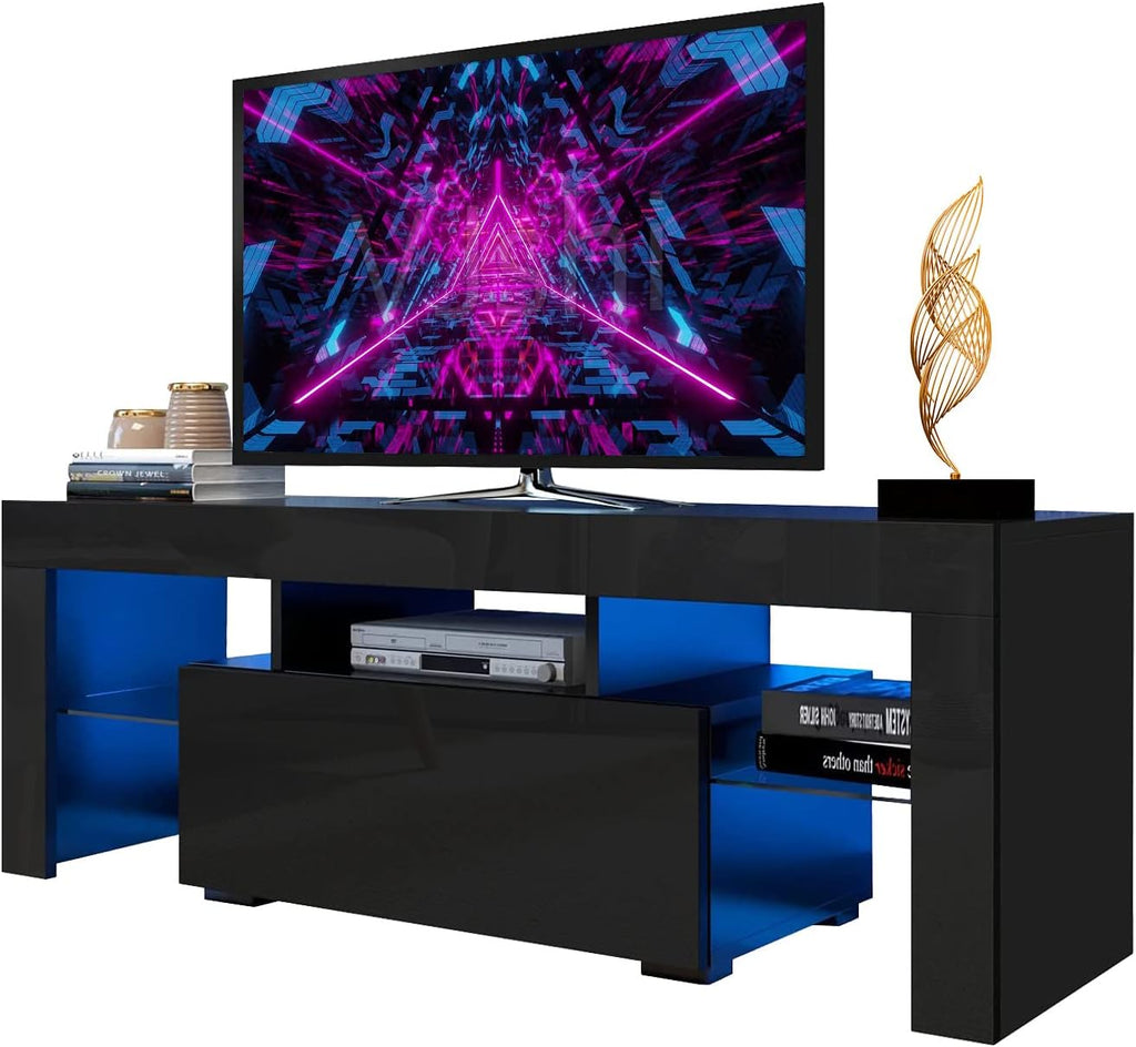 White High Gloss LED TV Stand with Storage Drawer Q2511