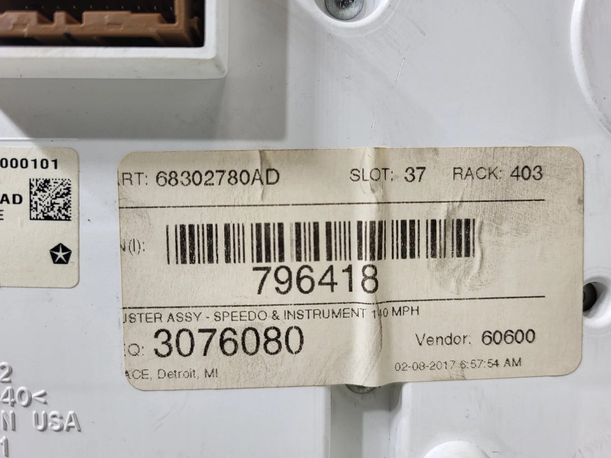 Pre-Owned 2017 Dodge Durango Speedometer Cluster 137K Miles OEM W114651