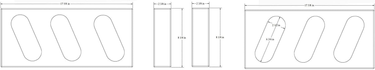 Quadruple Oval Slanted Steel Light Box, 6 Oval Lights, 1 Pair C412