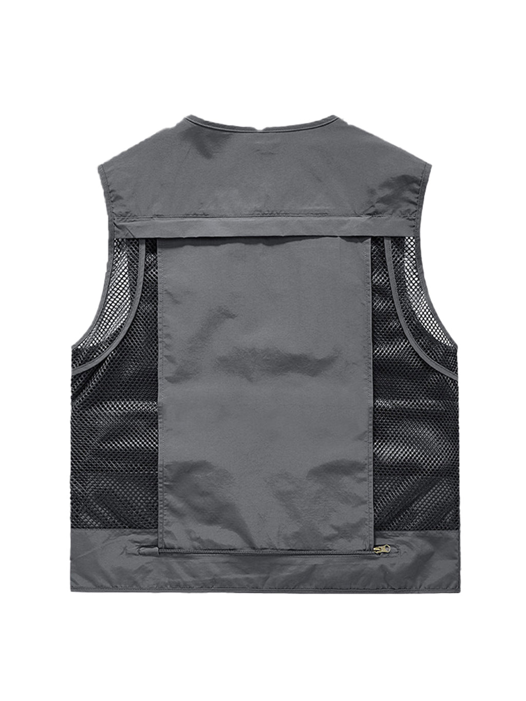 Grey Sleeveless Multi Pockets Fishing Travel Vest A775