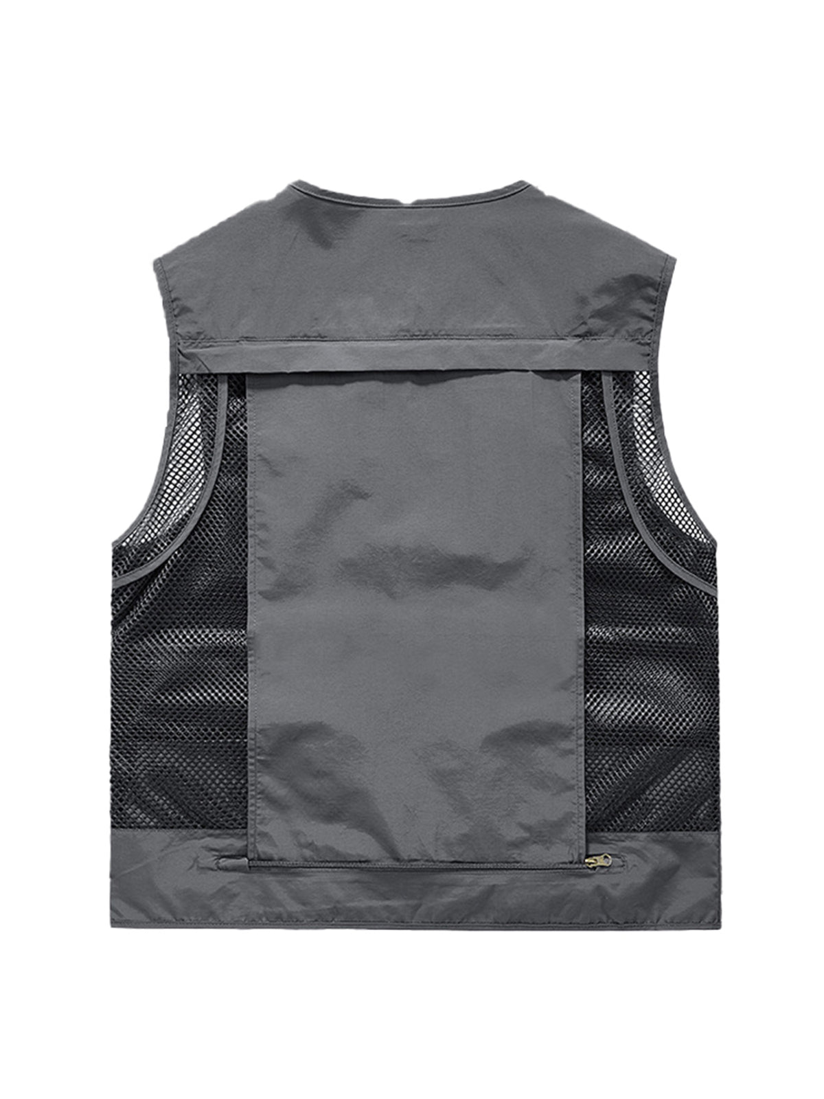 Grey Sleeveless Multi Pockets Fishing Travel Vest A775
