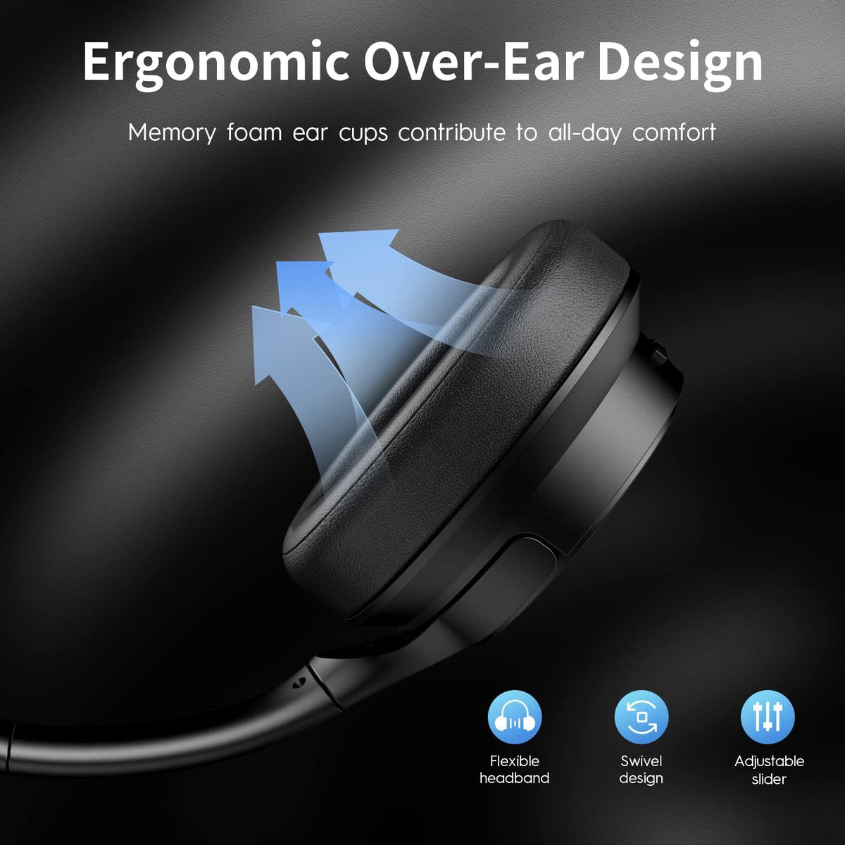 Wireless Over Ear Bluetooth Headphones with Microphone and Portable Case P210
