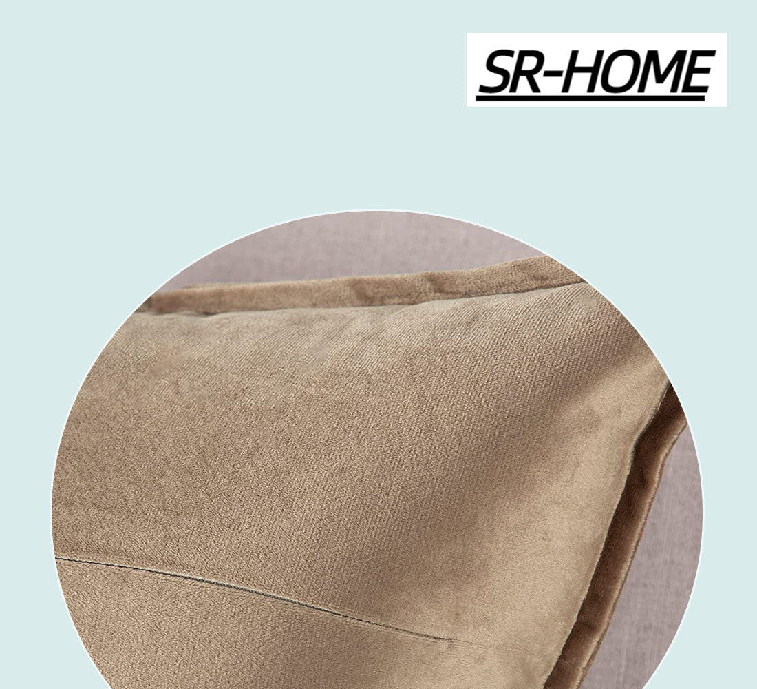 Set of 2 Velvet Decorative Throw Pillow Covers Square with Fringe Cushion Case H8183
