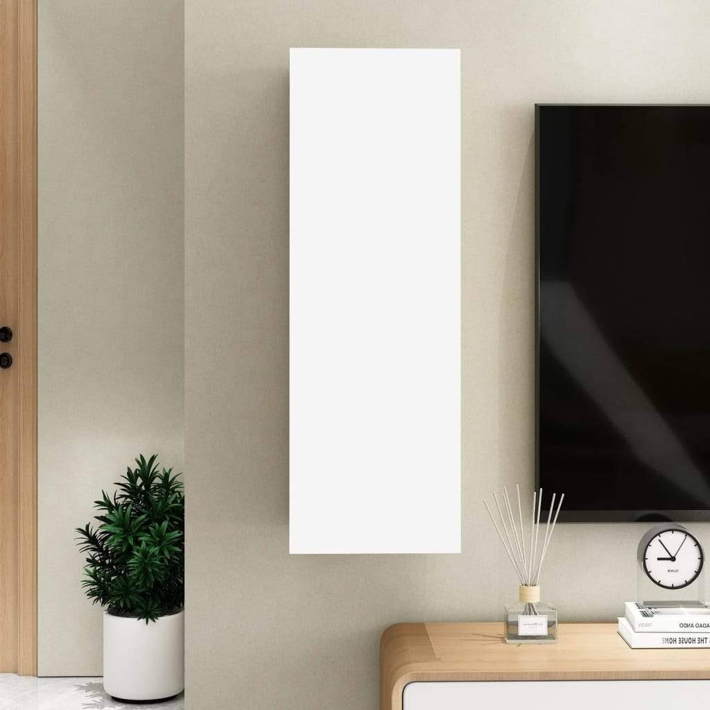 White and Sonoma Oak TV Cabinet Chipboard S578