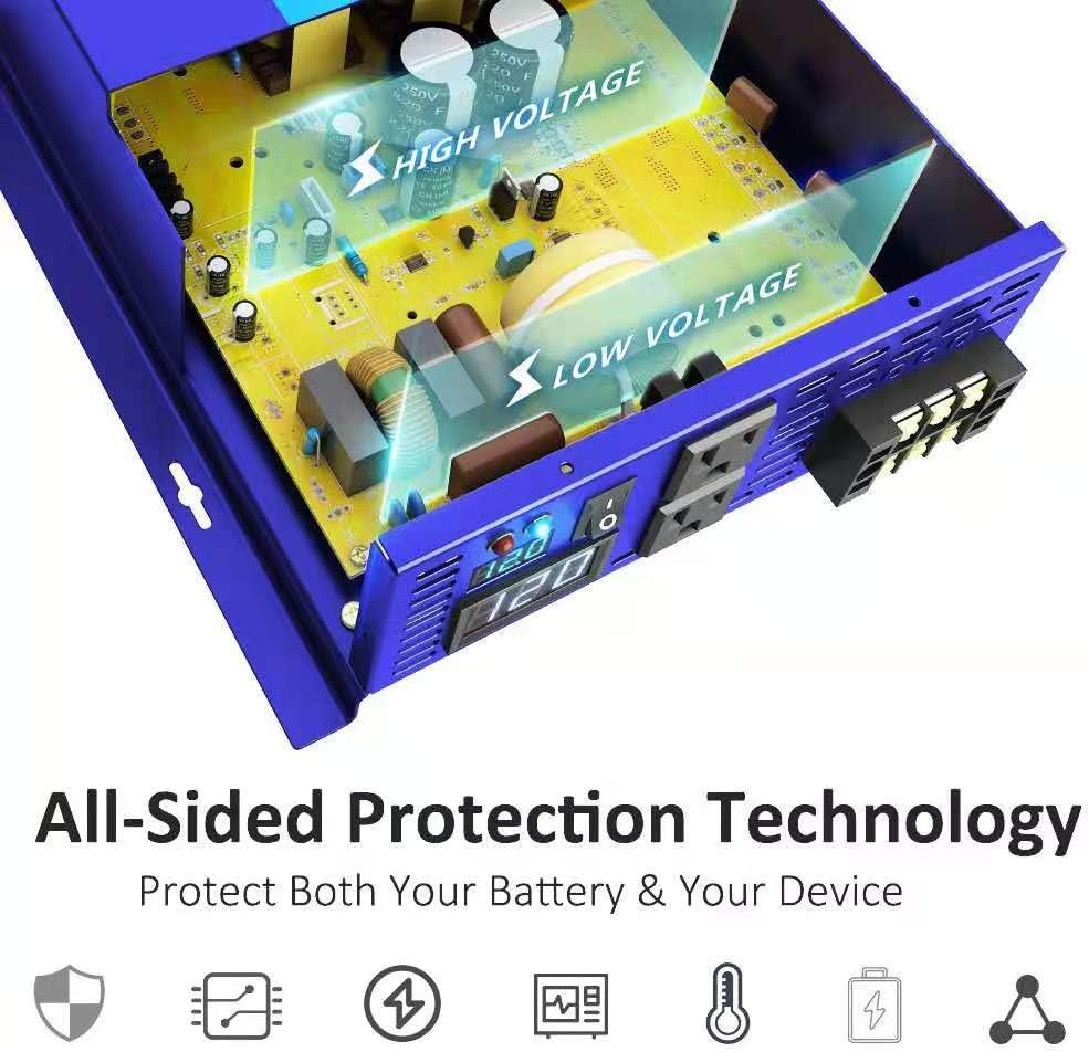 2000W Pure Sine Wave Power Inverter 12V to 120V AC with LED Display N173071