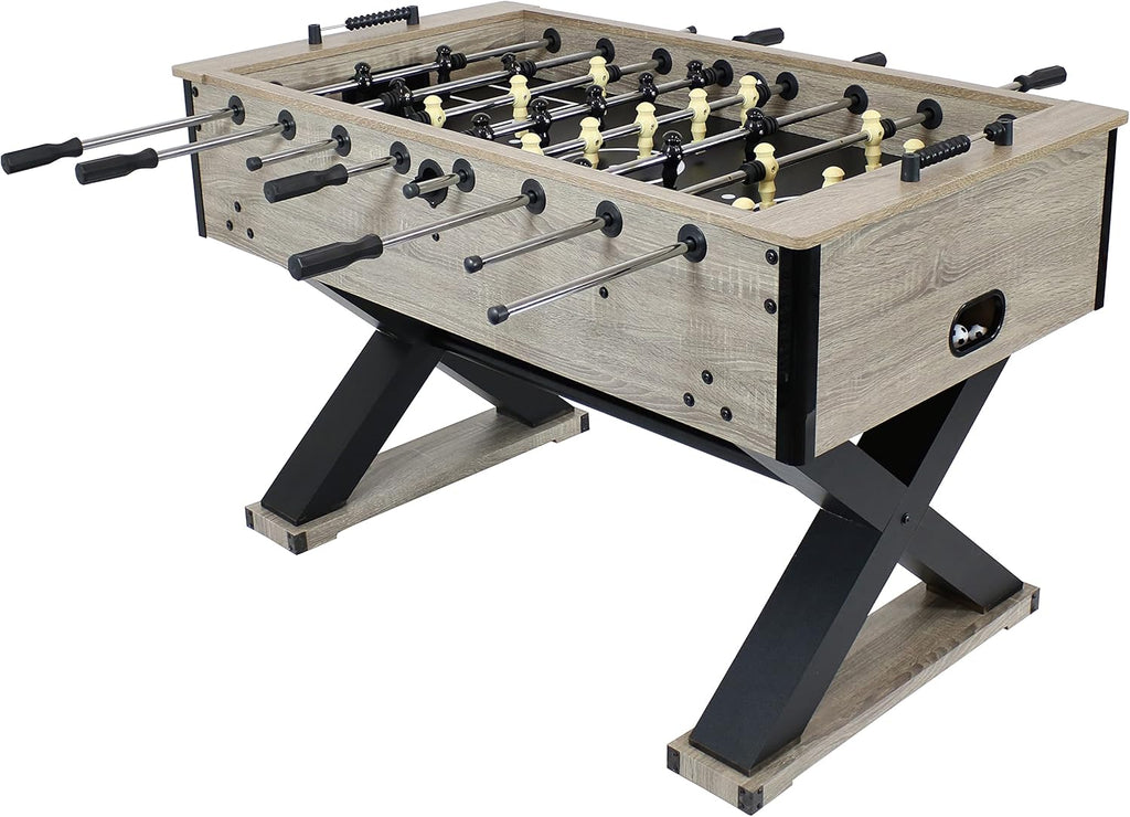 54.5-Inch Indoor Foosball Table with Gray Distressed Wood Look N846