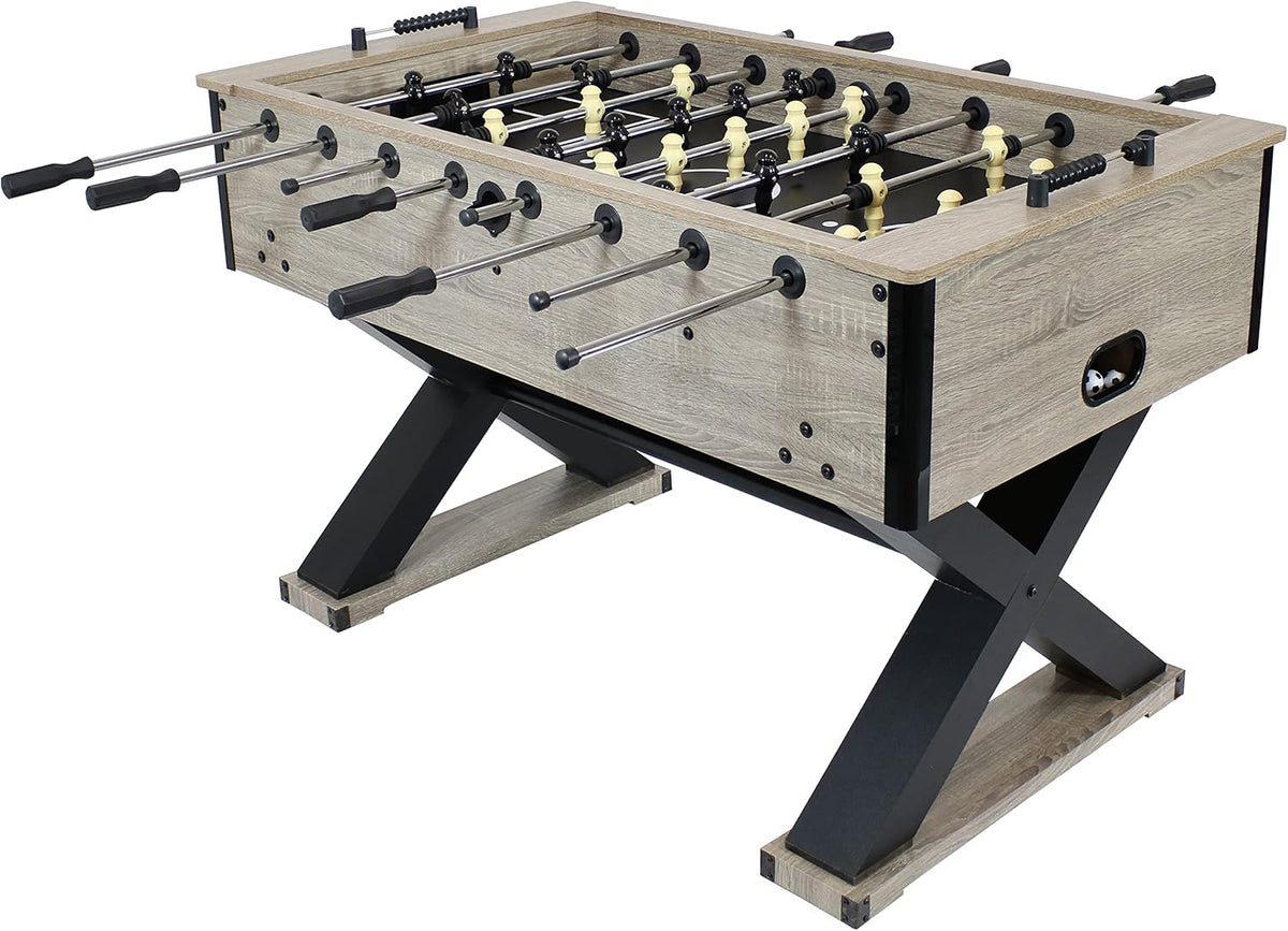 54.5-Inch Indoor Foosball Table with Gray Distressed Wood Look N846