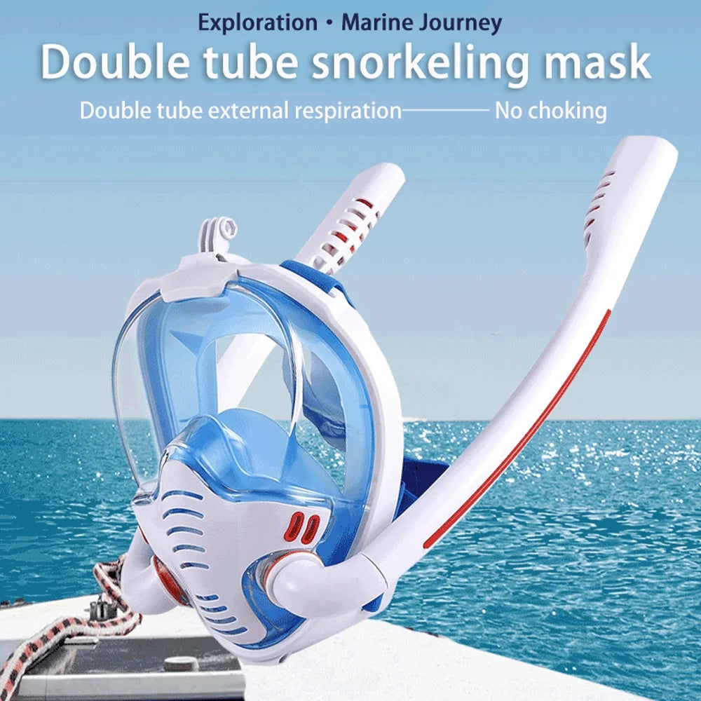 Snorkeling Diving Goggles with Double Tube Silicone I29934