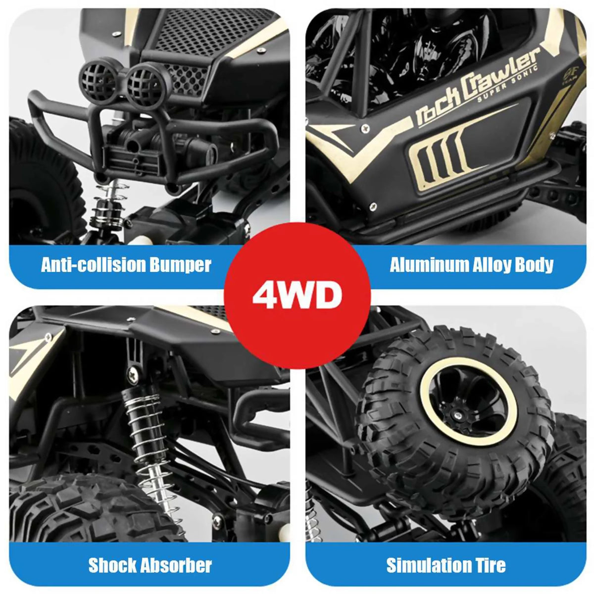 20'' 4WD RC Rock Crawler Remote Control Car H137374