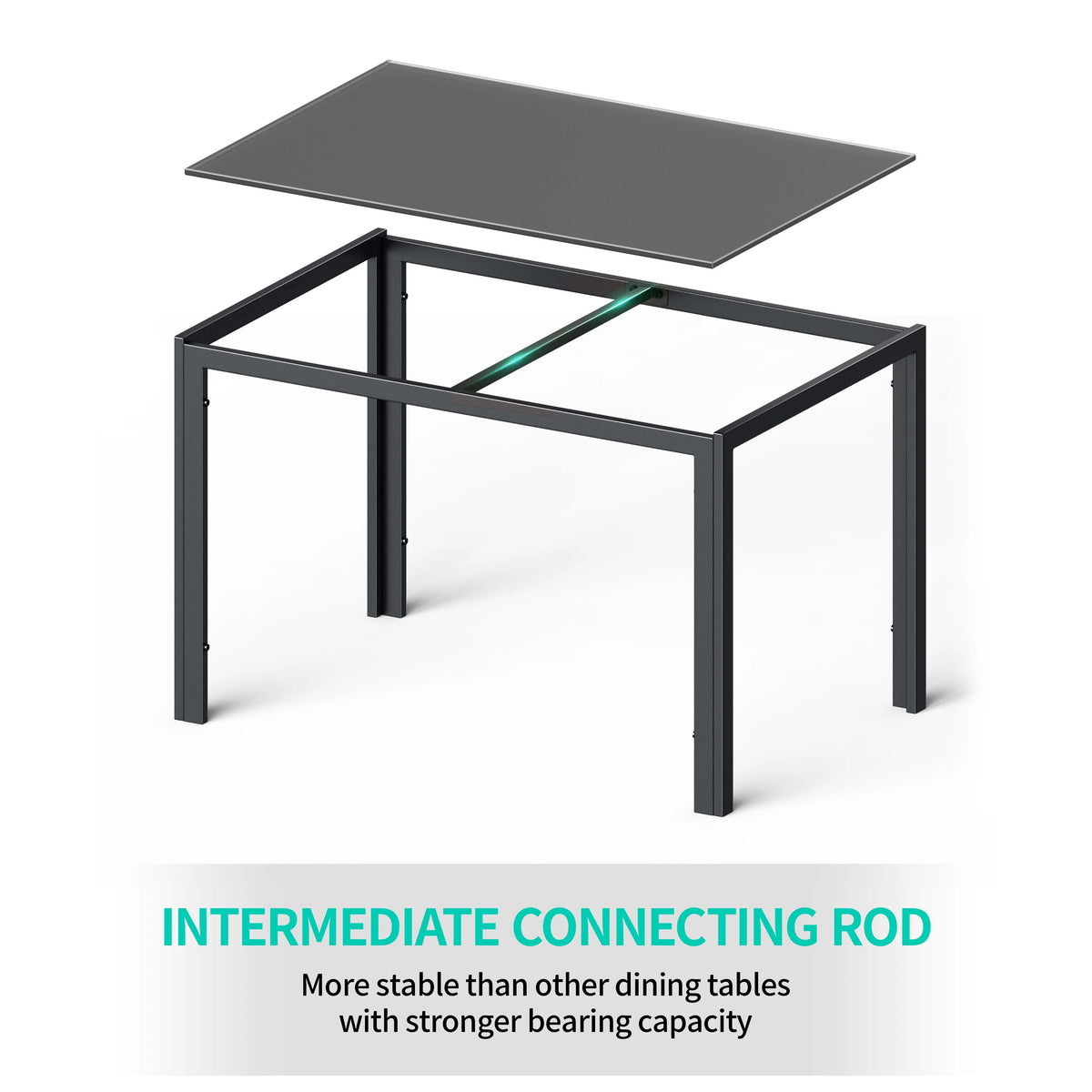 Black 5-Piece Rectangular Kitchen Dining Table Set F10952