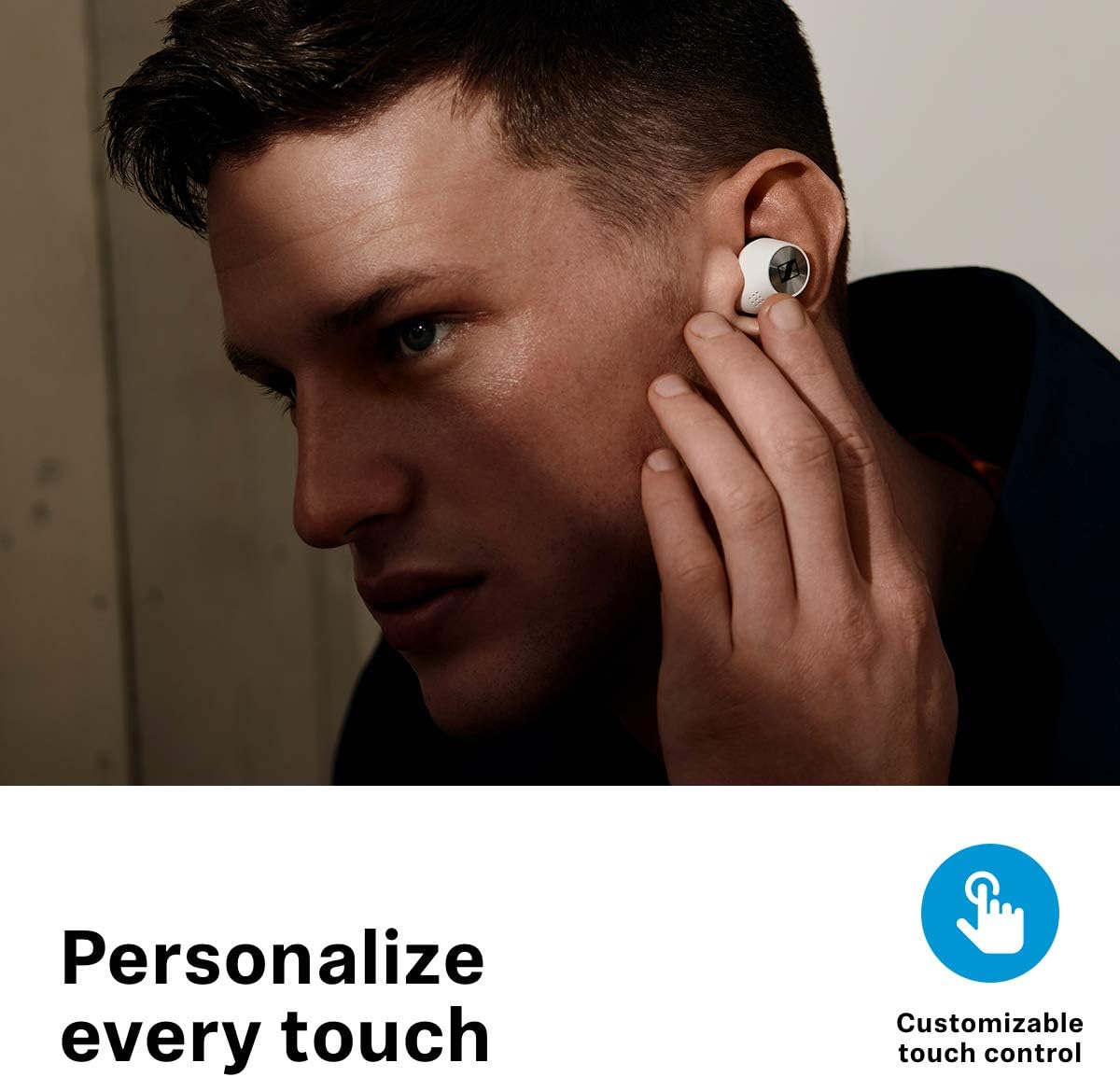 White Bluetooth Earbuds with Active Noise Cancellation H3638