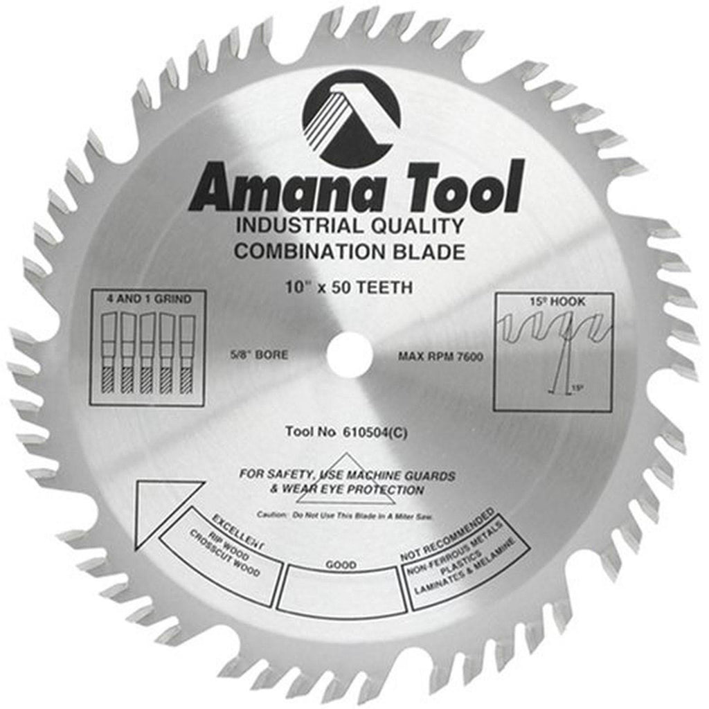Carbide Tipped Combination Ripping & Crosscut Saw Blade 10x22 Dia x 50T H7448