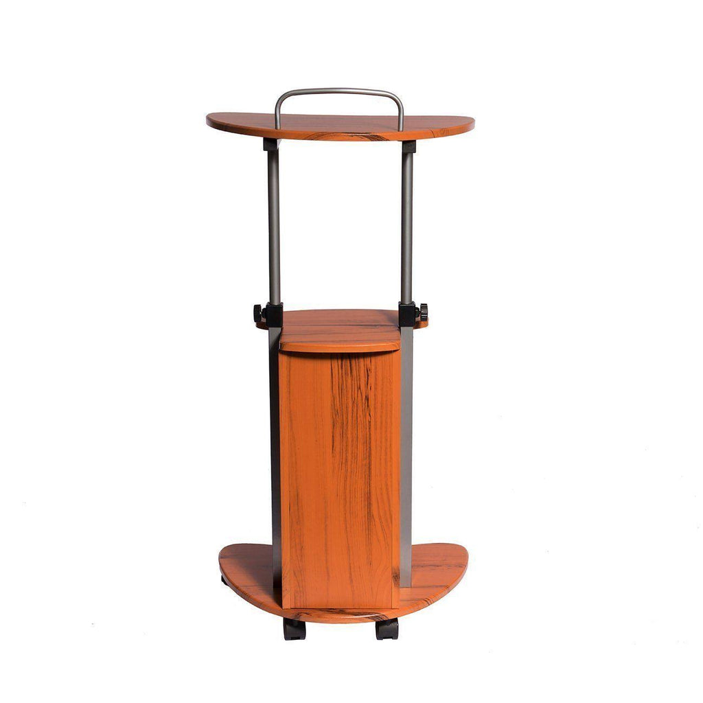 Woodgrain Adjustable Height Laptop Cart with Storage M75149