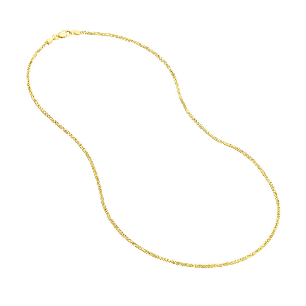 18" 1.25mm Hollow Square Wheat Chain Necklace B97213