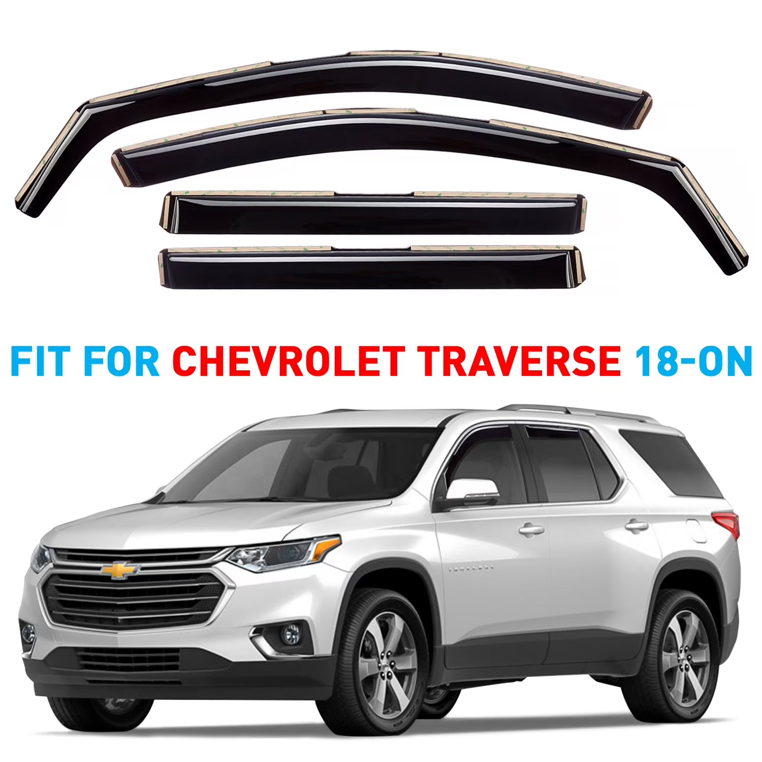 Smoke Tinted in-Channel Side Window Vent Visor Deflectors Rain Guards 4 pcs B41738