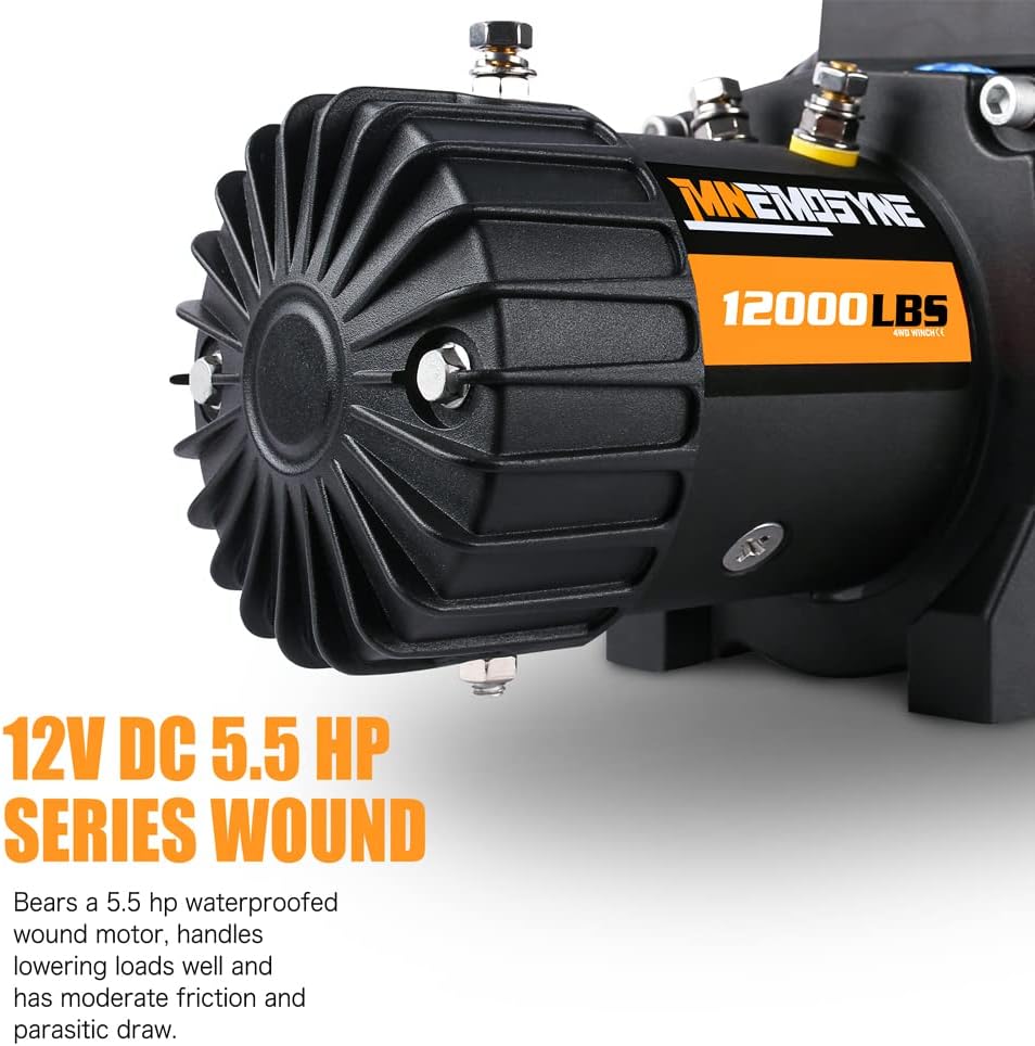 12000LBS Synthetic Rope Electric Winch Kit with Hawse Fairlead U275