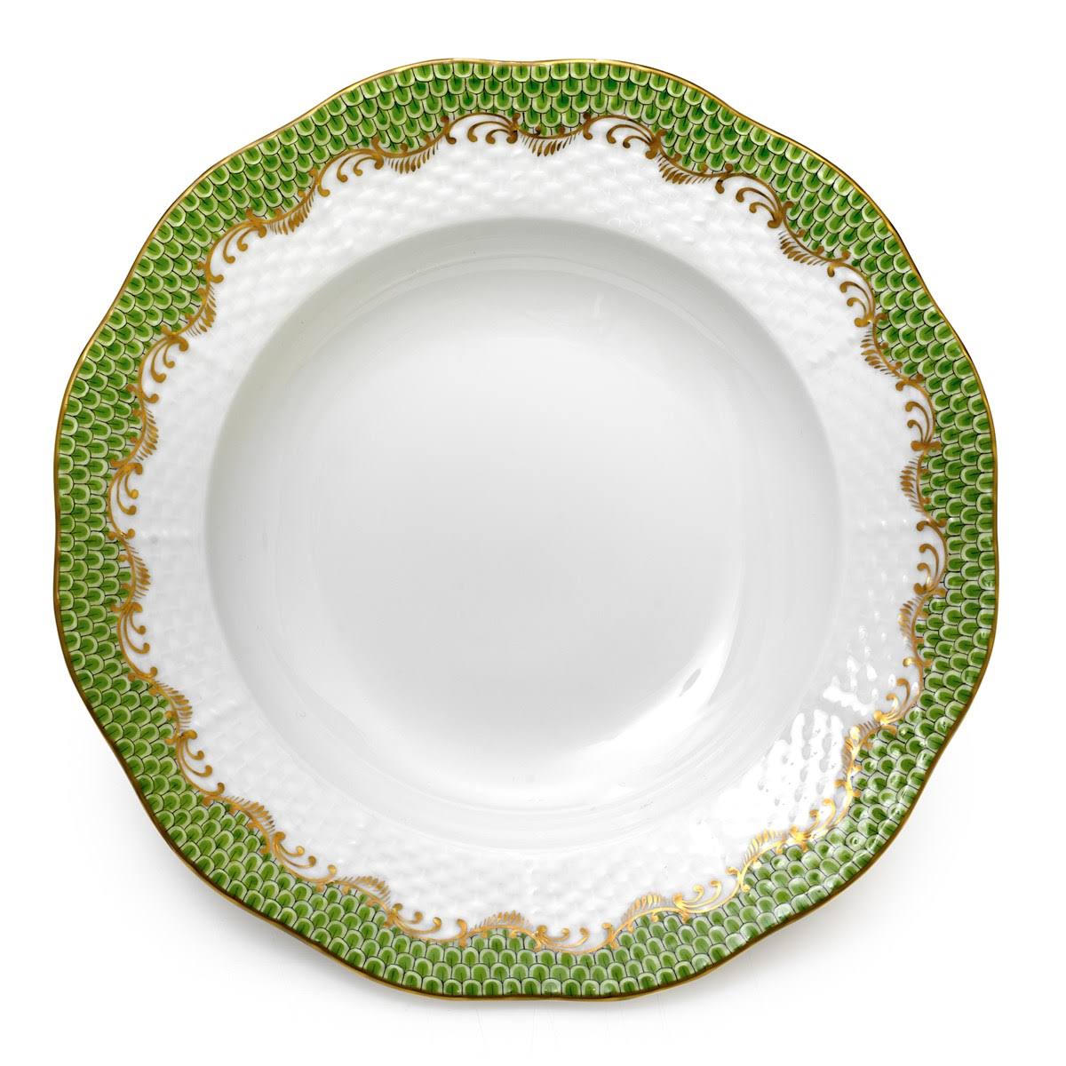 Fish Scale Evergreen Rim Soup Plate P8552