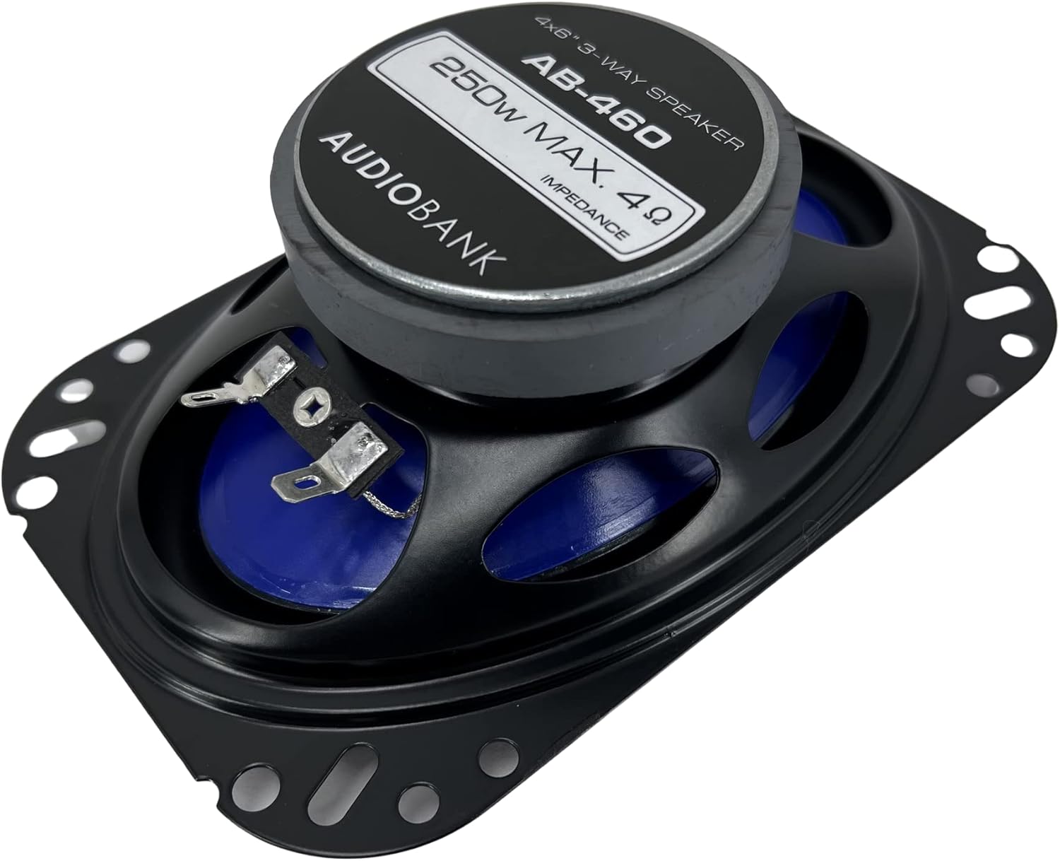 4x6 in 3-Way 250 Watts Coaxial Car Speakers, 4 Ohm, 2 Pairs K279461