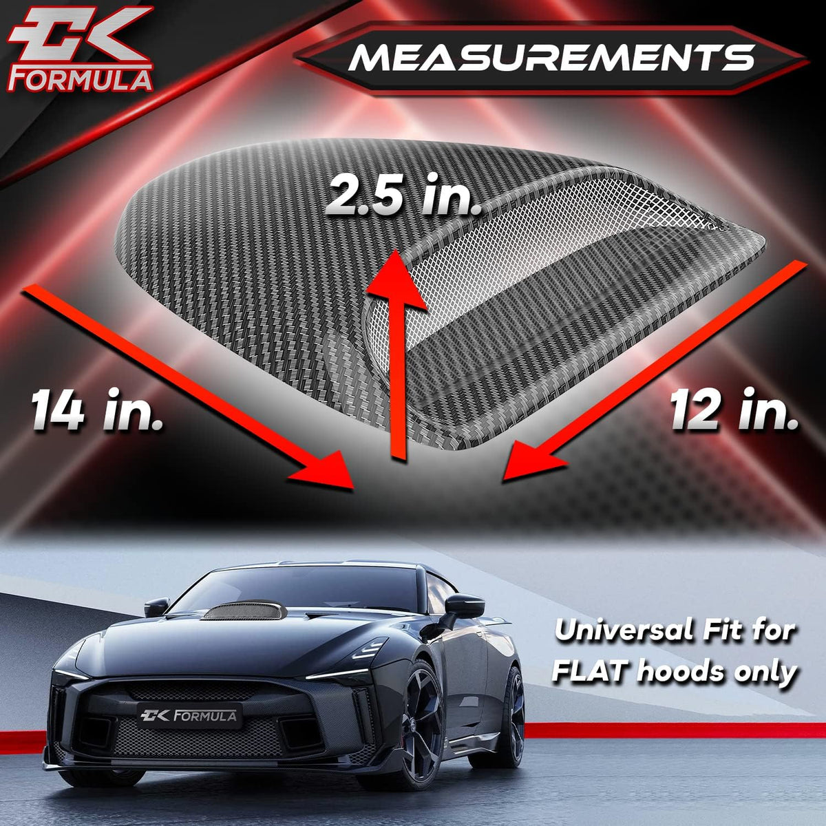 Carbon Fiber Hood Scoop Vent Cover I693171