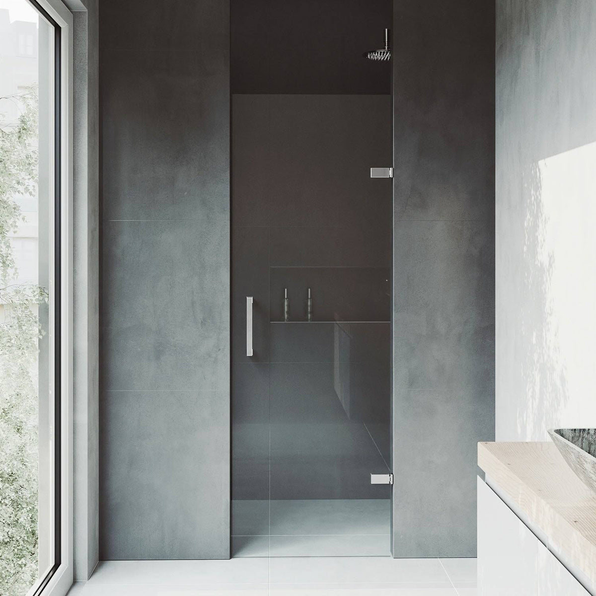 28x22 Frameless Clear Glass Shower Door H1796