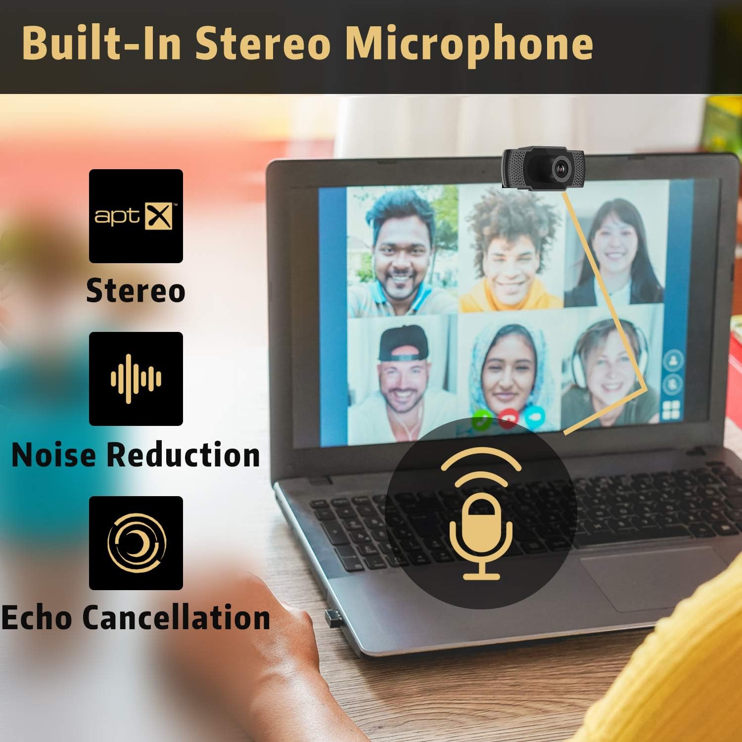 1080P HD Webcam with Microphone, USB PC Camera E780