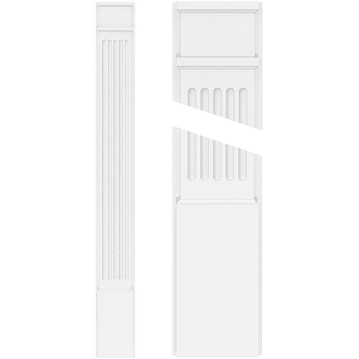 Fluted PVC Pilaster with Decorative Capital & Base (Pair) Q64223