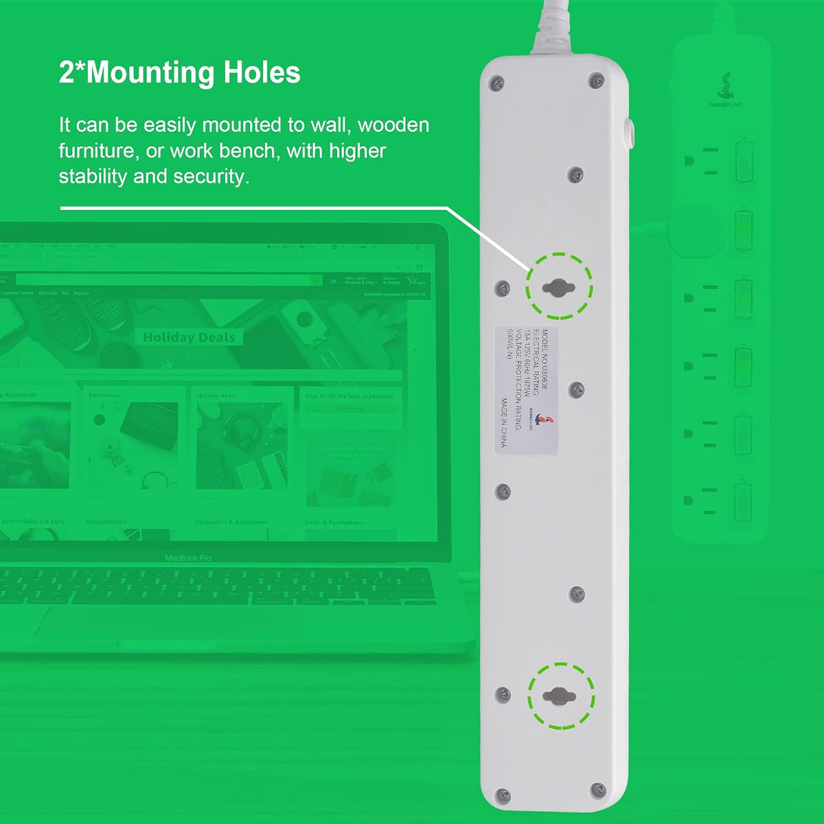 12 Pack Surge Protector Power Strip with Individual Switch T706178