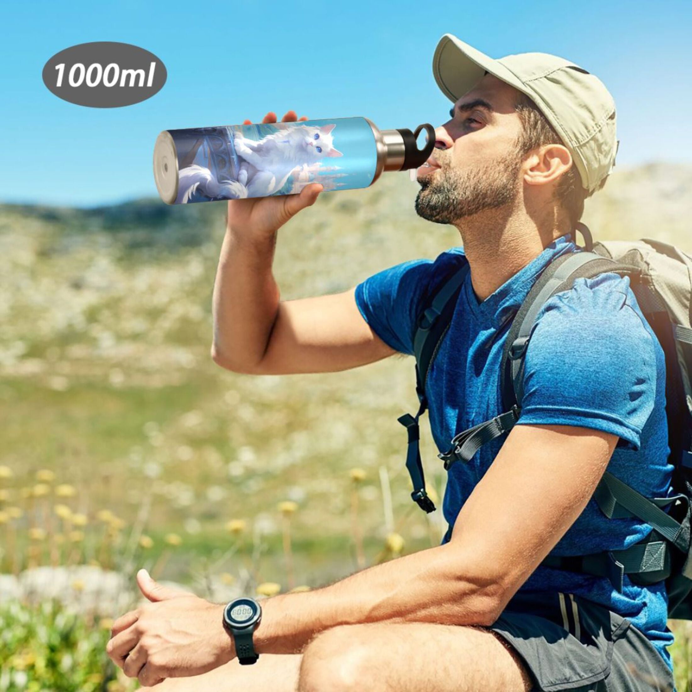 Stainless Steel Insulated Water Bottle with Straw Lid K473