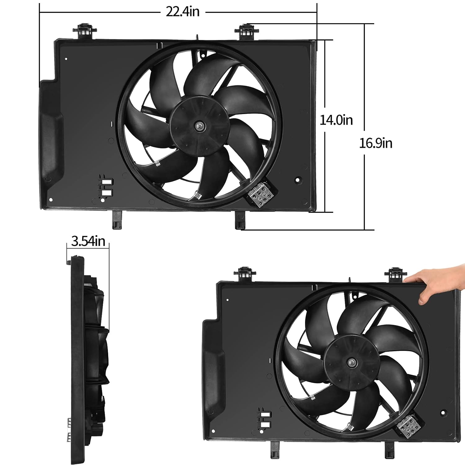 Radiator Cooling Fan Assembly for Ford Fiesta, Pack of 2 Z559149