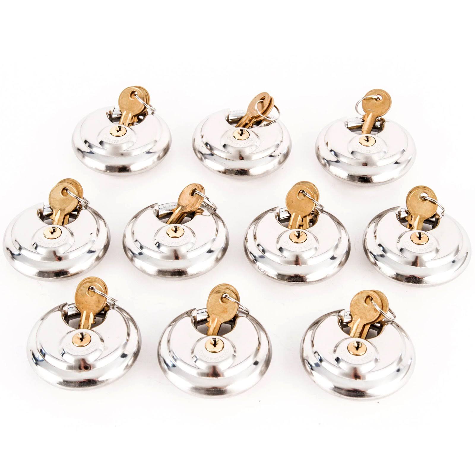 10 Armor Disc Padlock Trailer Locks Stainless Keyed Same T267