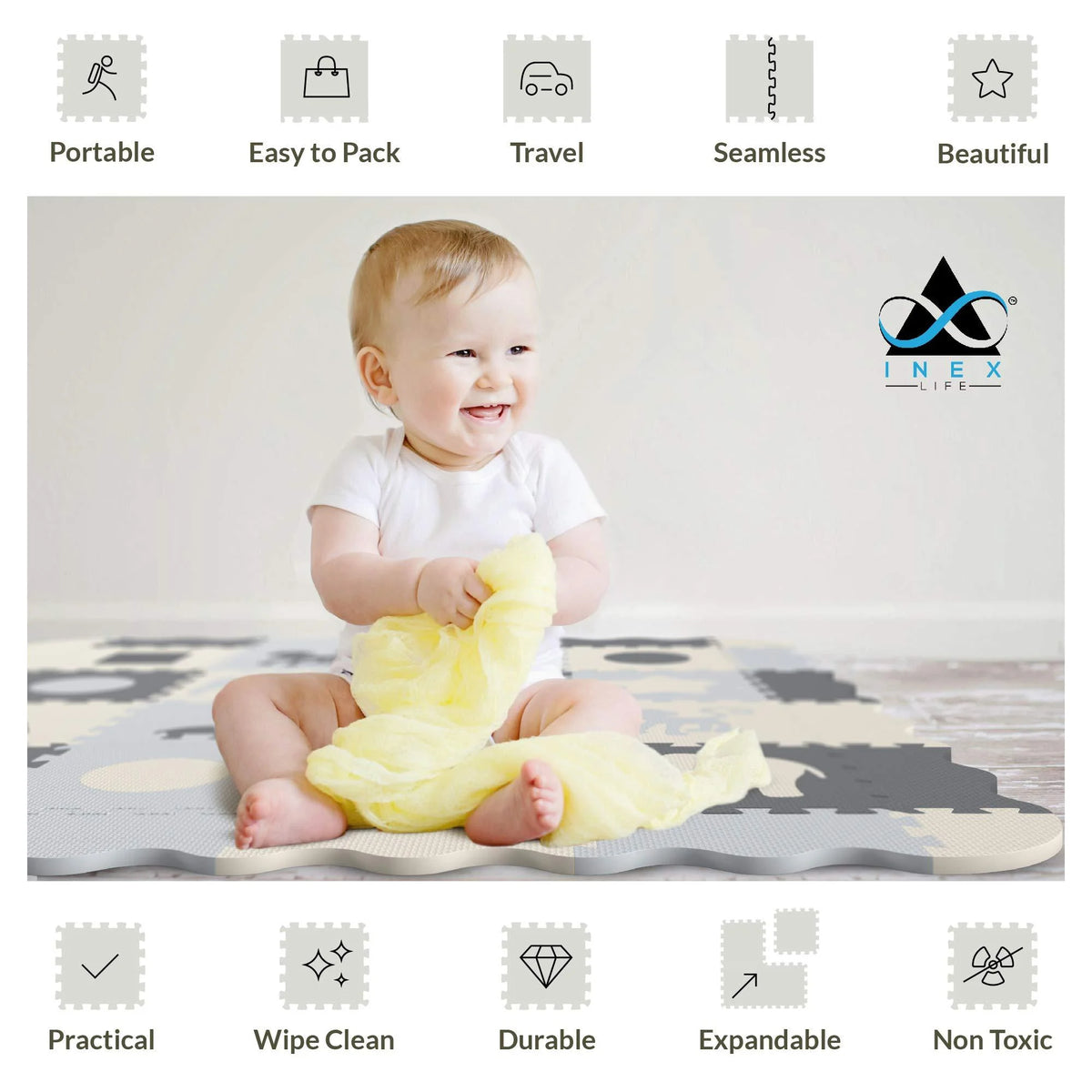 Soft Foam Baby Play Mat Extra Thick Padded Tiles Y191