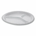 White 3-Compartment Laminated Foam Plate, 540/Carton J356