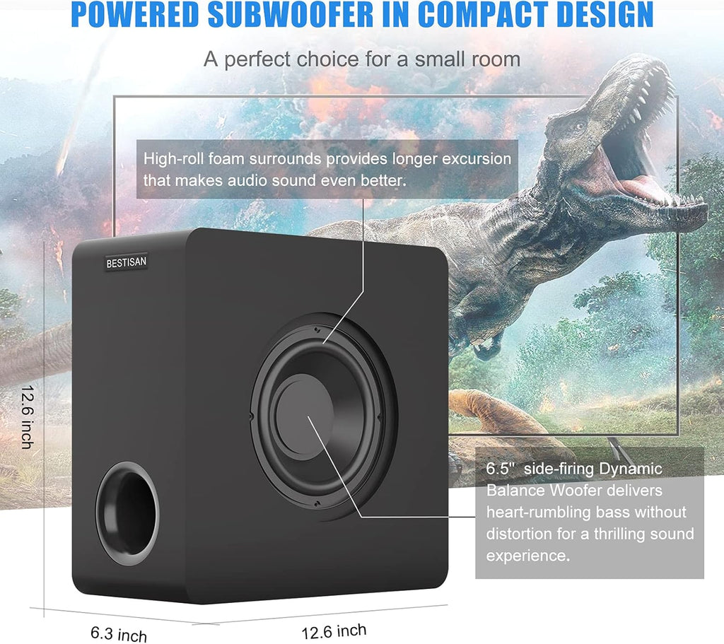 6.5’’ Bluetooth Powered Subwoofer, Black X193102