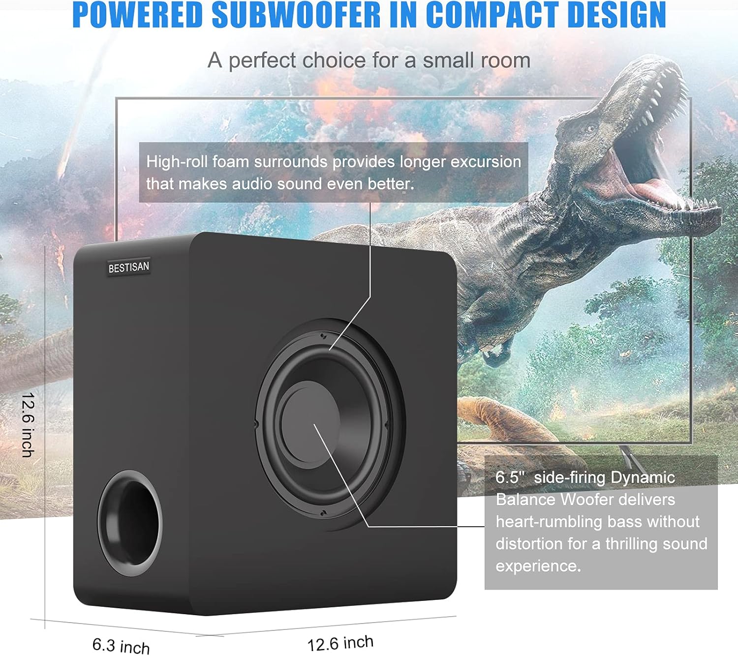 6.5’’ Bluetooth Powered Subwoofer, Black X193102