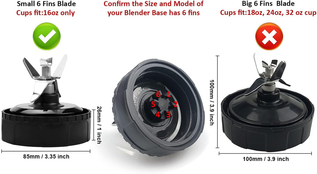 Blender Replacement 6 Fins Blade for 16 oz Cup F45604
