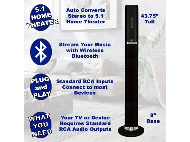 Tower 5.1 Bluetooth Speaker System with Optical Input and Mics T89807