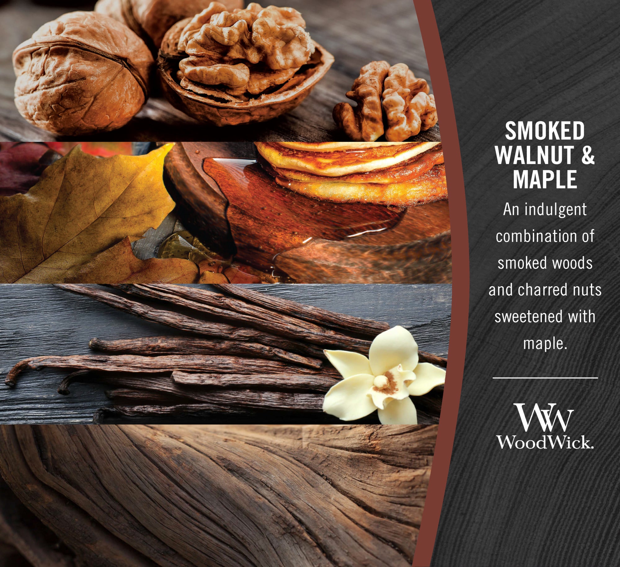 Smoked Walnut & Maple Large Hourglass Candle A697092