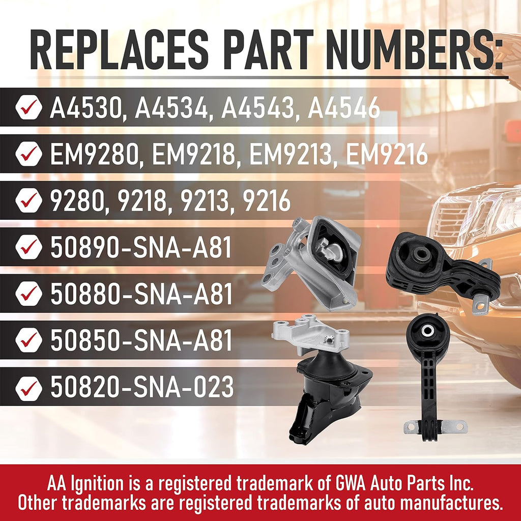Engine and Transmission Mount Set of 4 F498