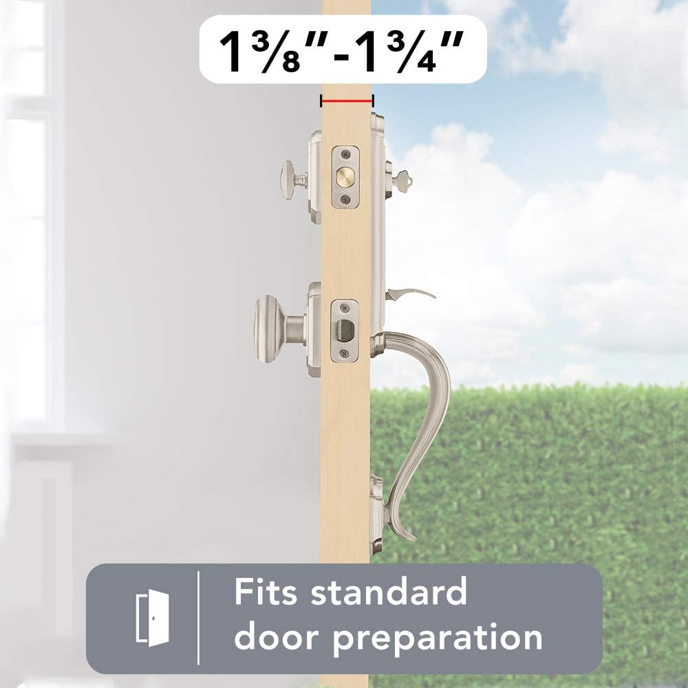 Single Cylinder Front Door Handleset in Satin Nickel with SmartKey Security H7657