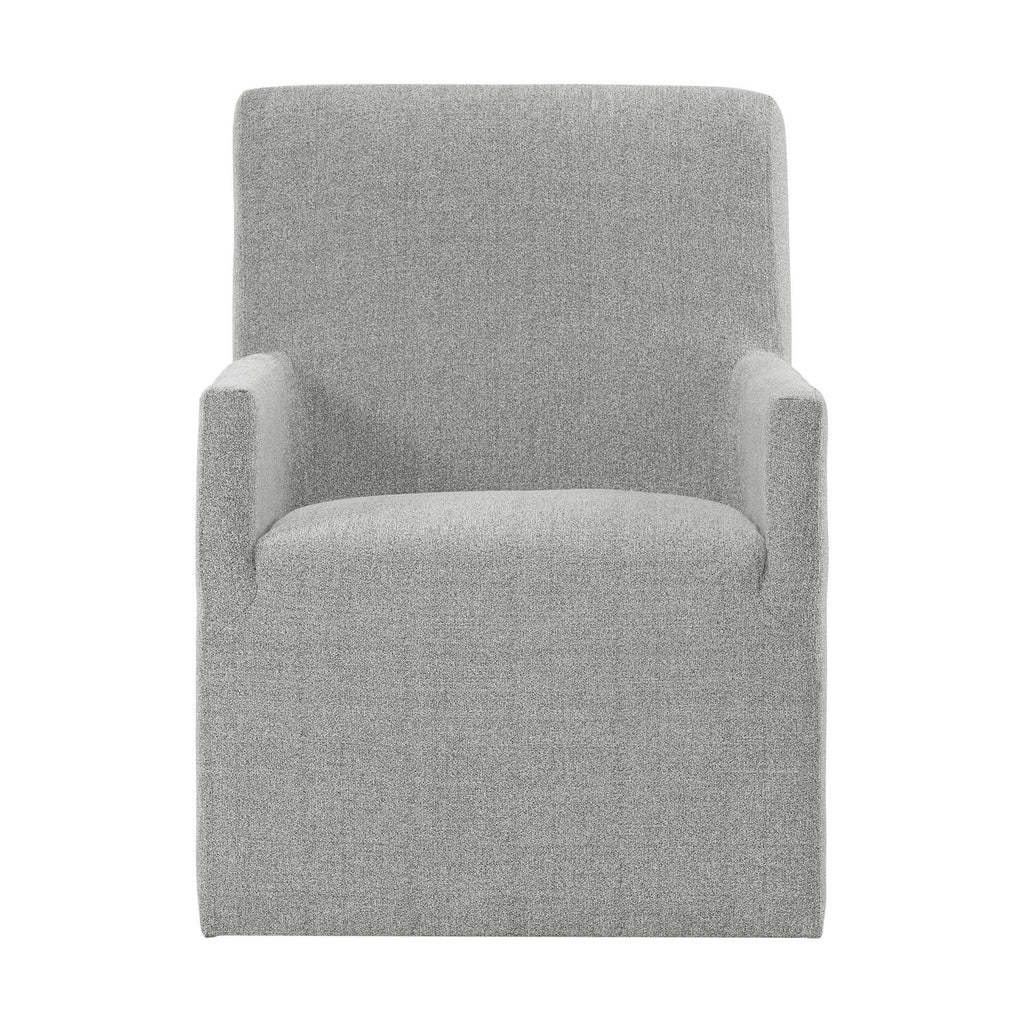 Grey Upholstered Arm Chair Set Q990852