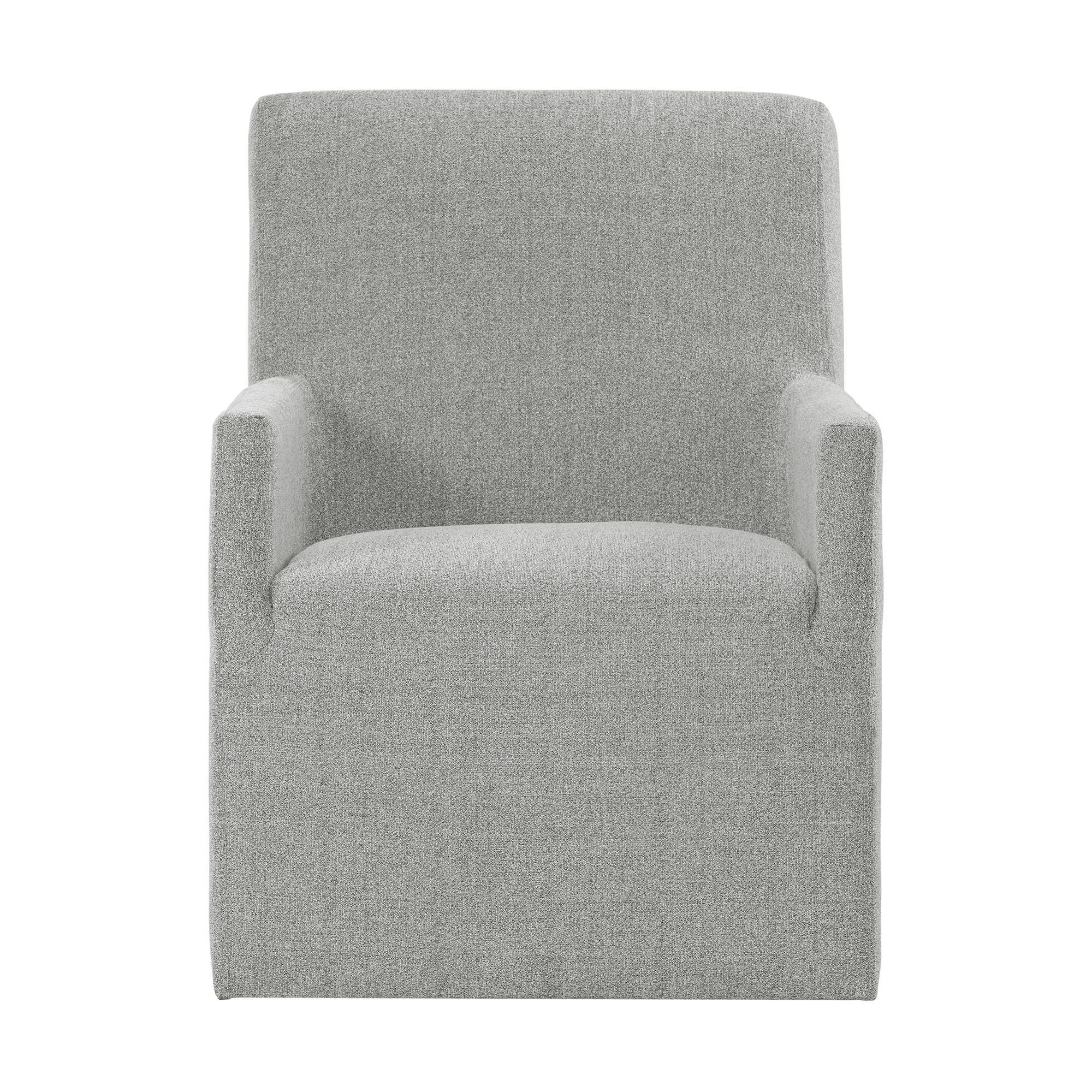Grey Upholstered Arm Chair Set Q990852