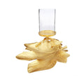 Gold Embossed Leaf Dish with Branched Candle Holder W5738