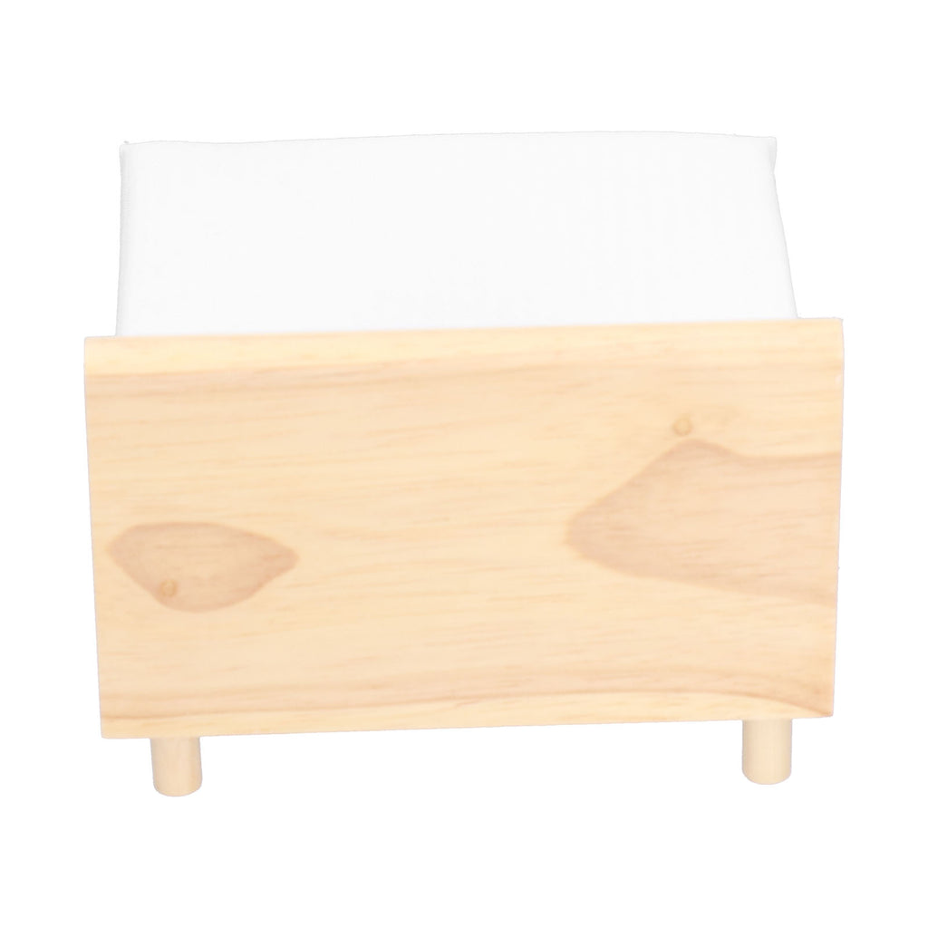 Wooden Double Bed for Dollhouse Decoration W16556