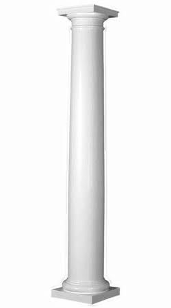 Round Tapered Column, Smooth Paint-Grade, 10 inch Diameter x 9 ft Overall Height E656